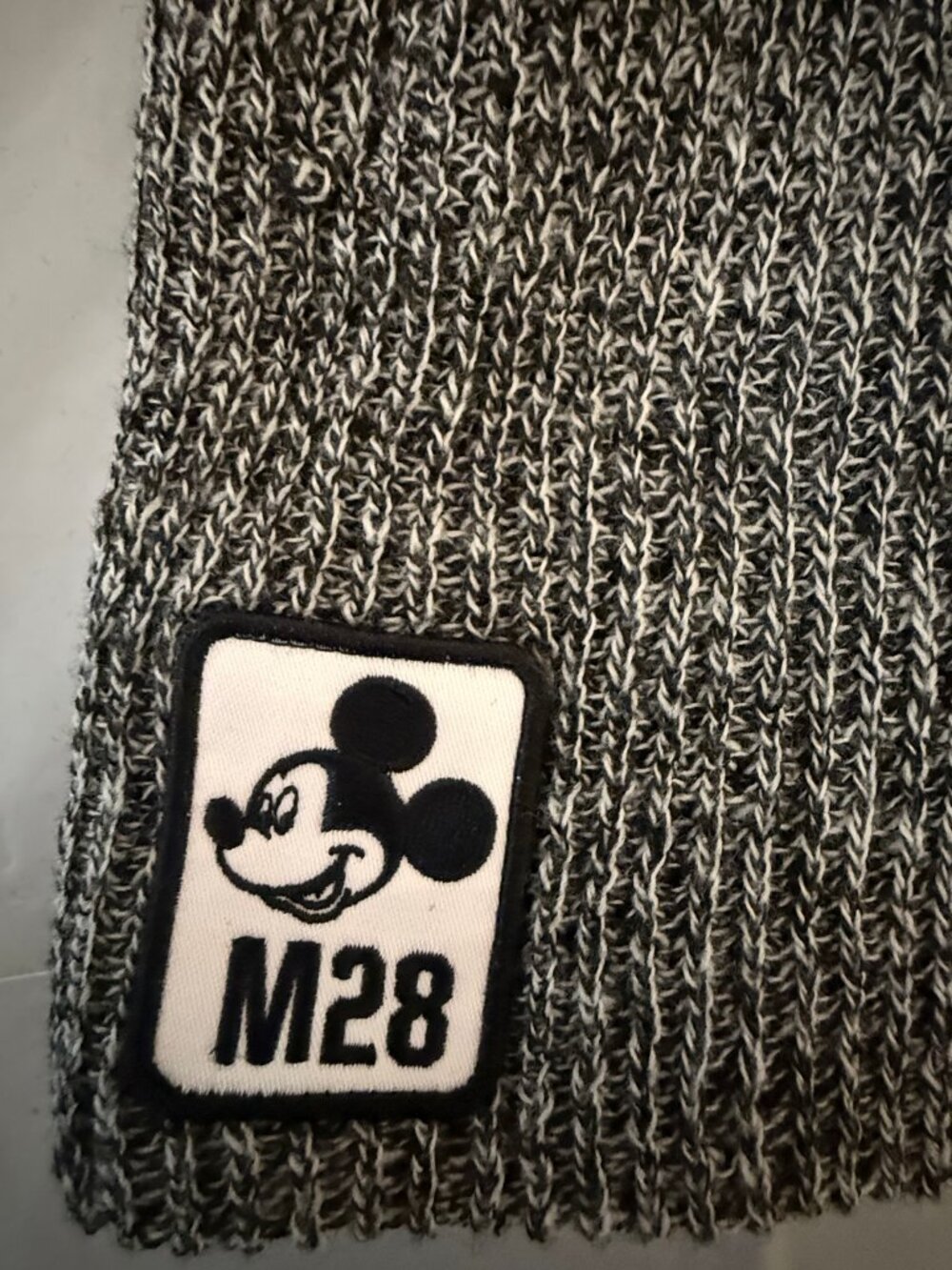 Neff Disney Mickey Mouse Beanie M28 Patch Gray Marled Knit Hat One Size